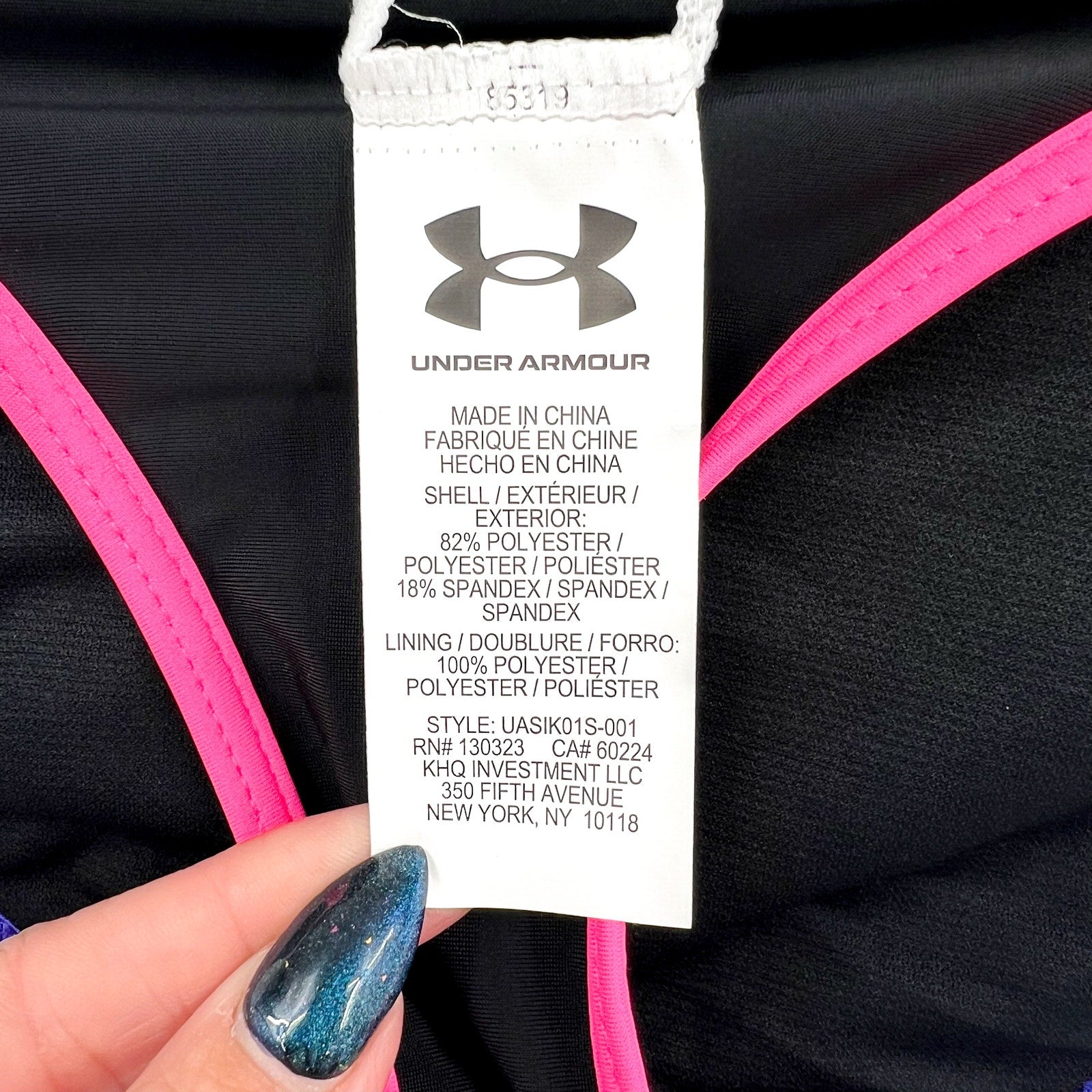 UNDER ARMOUR Girl's Angled Midkini Bikini Set Size 10 Black Swim Neon NWT