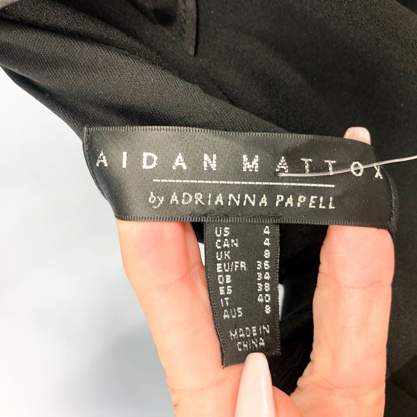 AIDAN MATTOX Women's One-Shoulder Organza Ruffle Gown Size 4 Black NWT