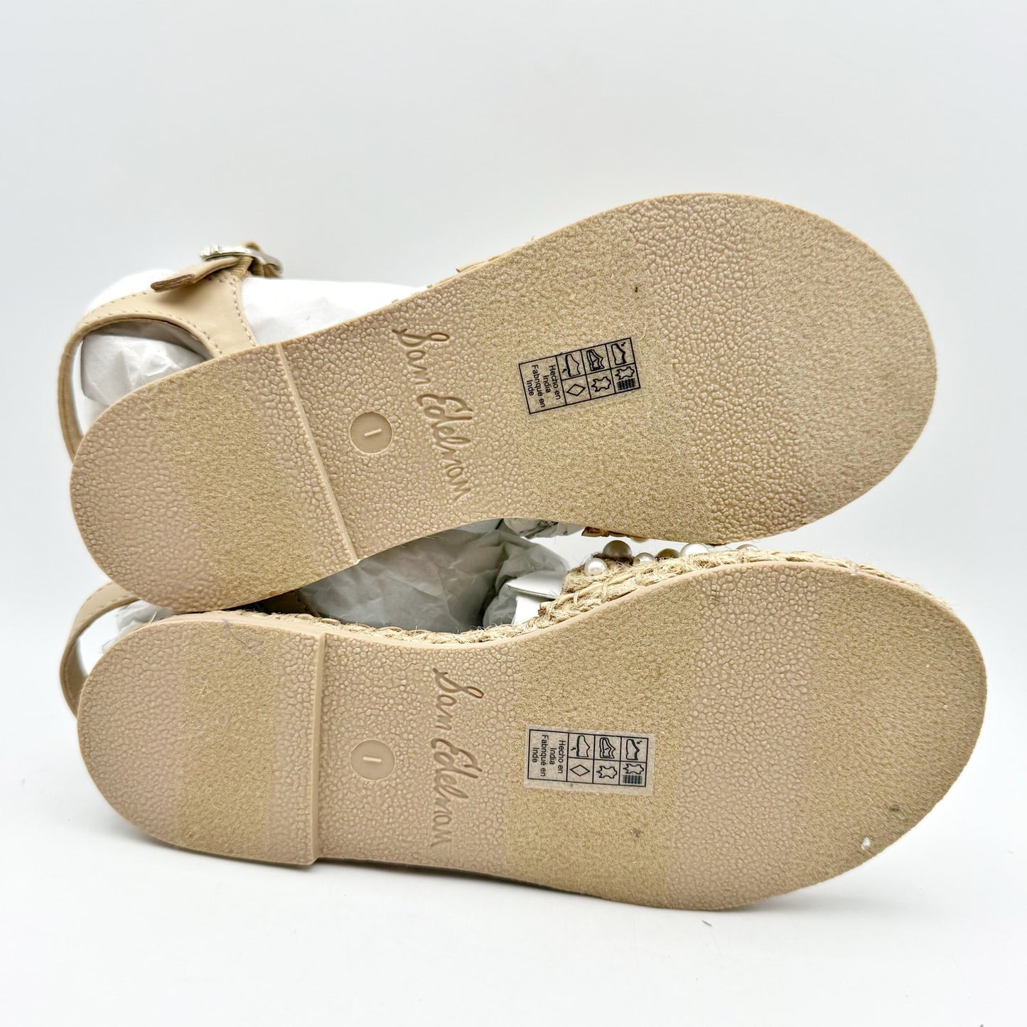 Sam Edelman Kids Holly Sandals US 1 M EU 32 Natural Beige Linen NIB