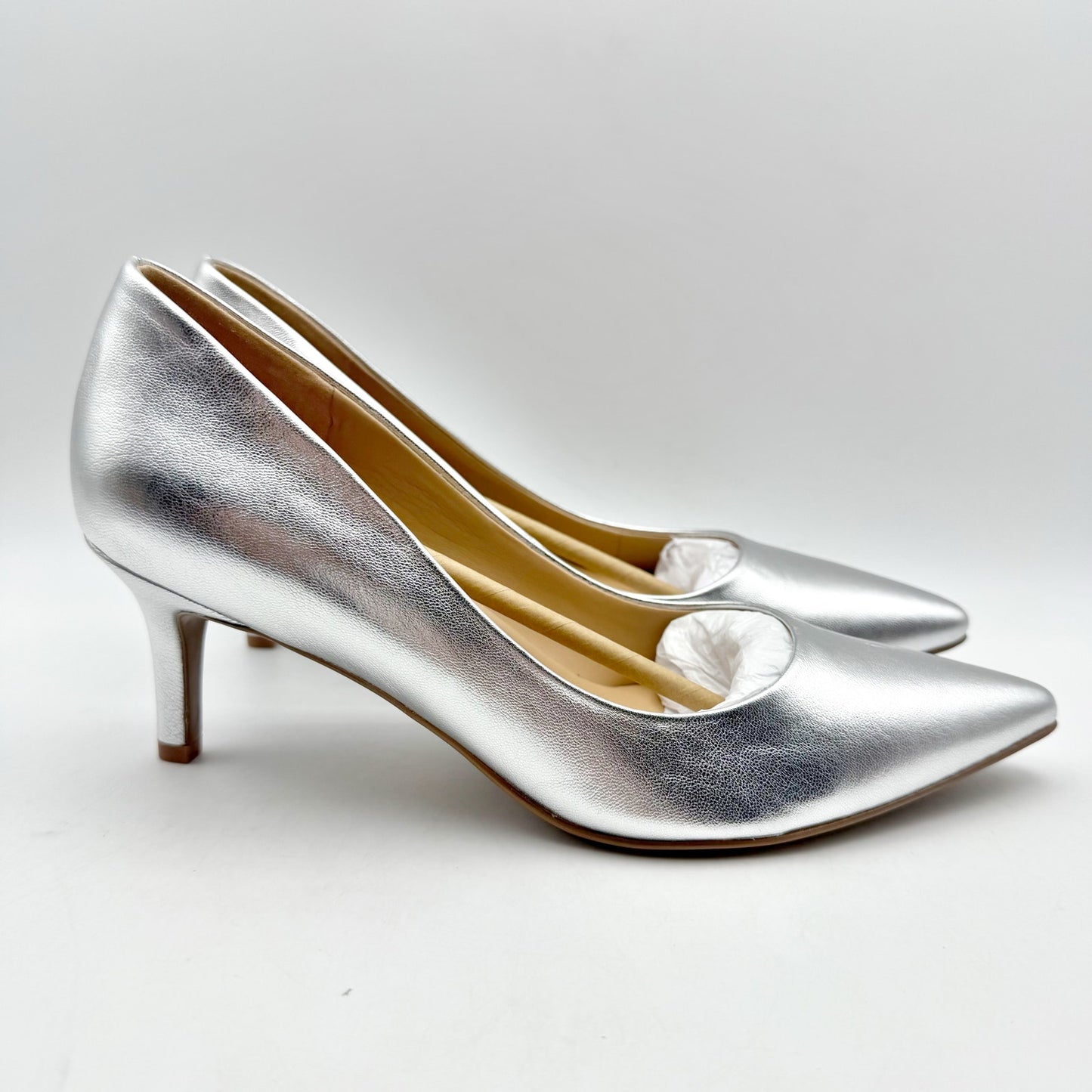 Naturalizer Womens Everly Pumps US 11 Wide EU 42 Silver Leather NWOB