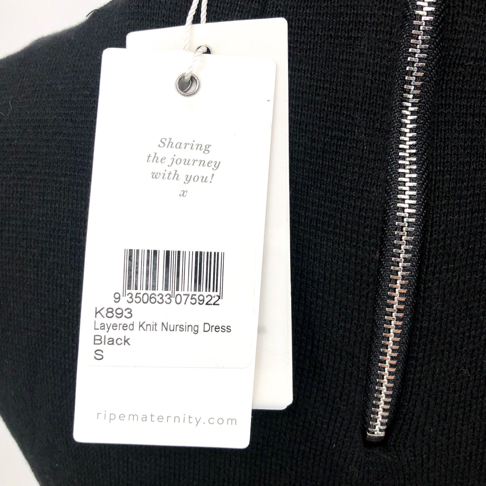 RIPE Women's Layered Knit Nursing Dress Small Black Sleeveless Stretch NWT