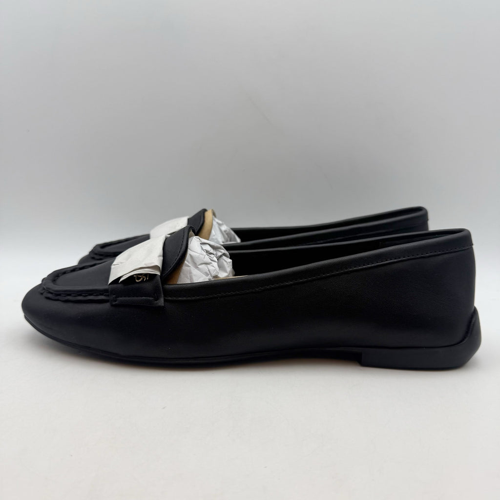 Franco Sarto Womens Faris Slip On Flats US 9.5 Black Vegan Leather Loafers NIB