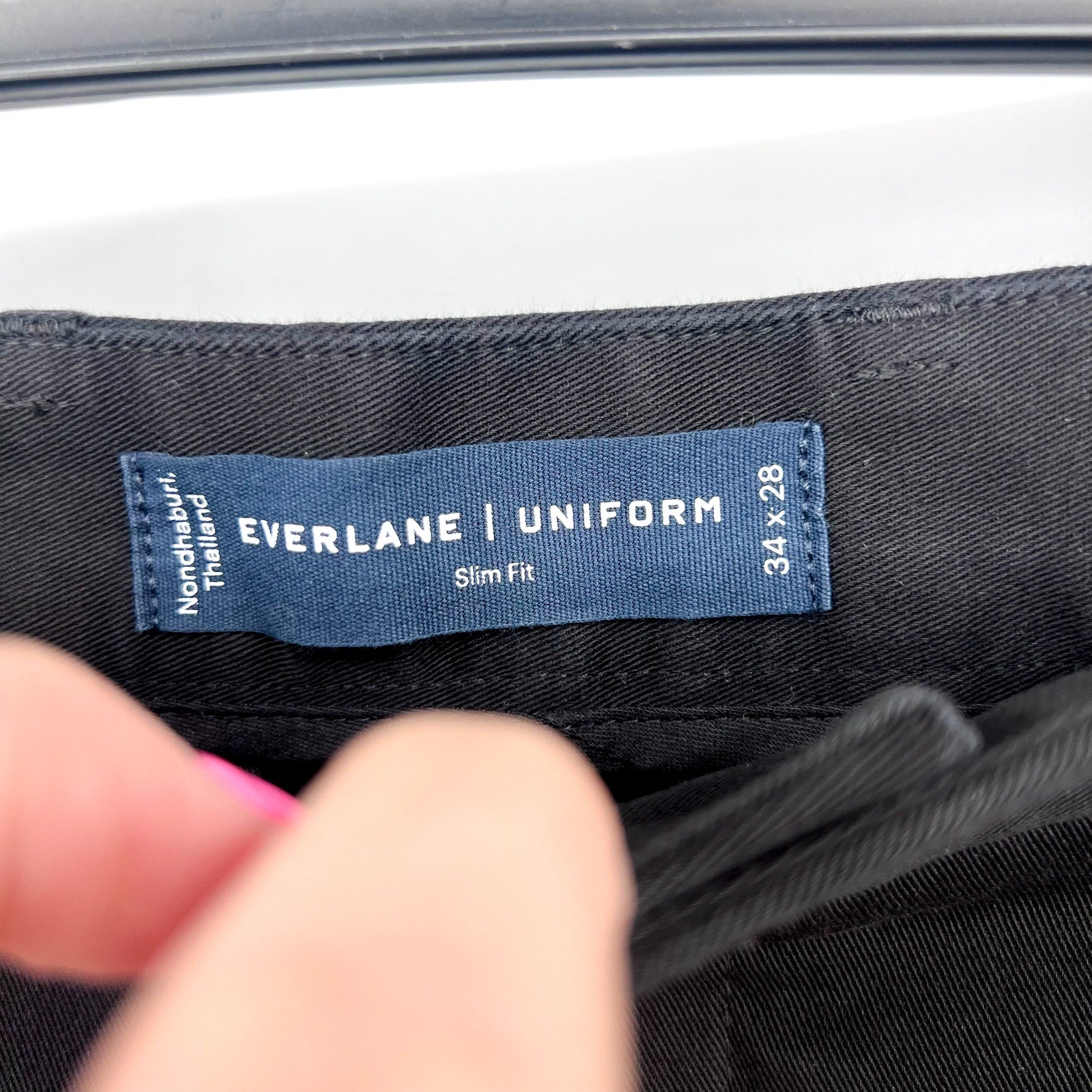 EVERLANE Men's Uniform Performance Chino Pants 34x28 Black Slim Fit NWT