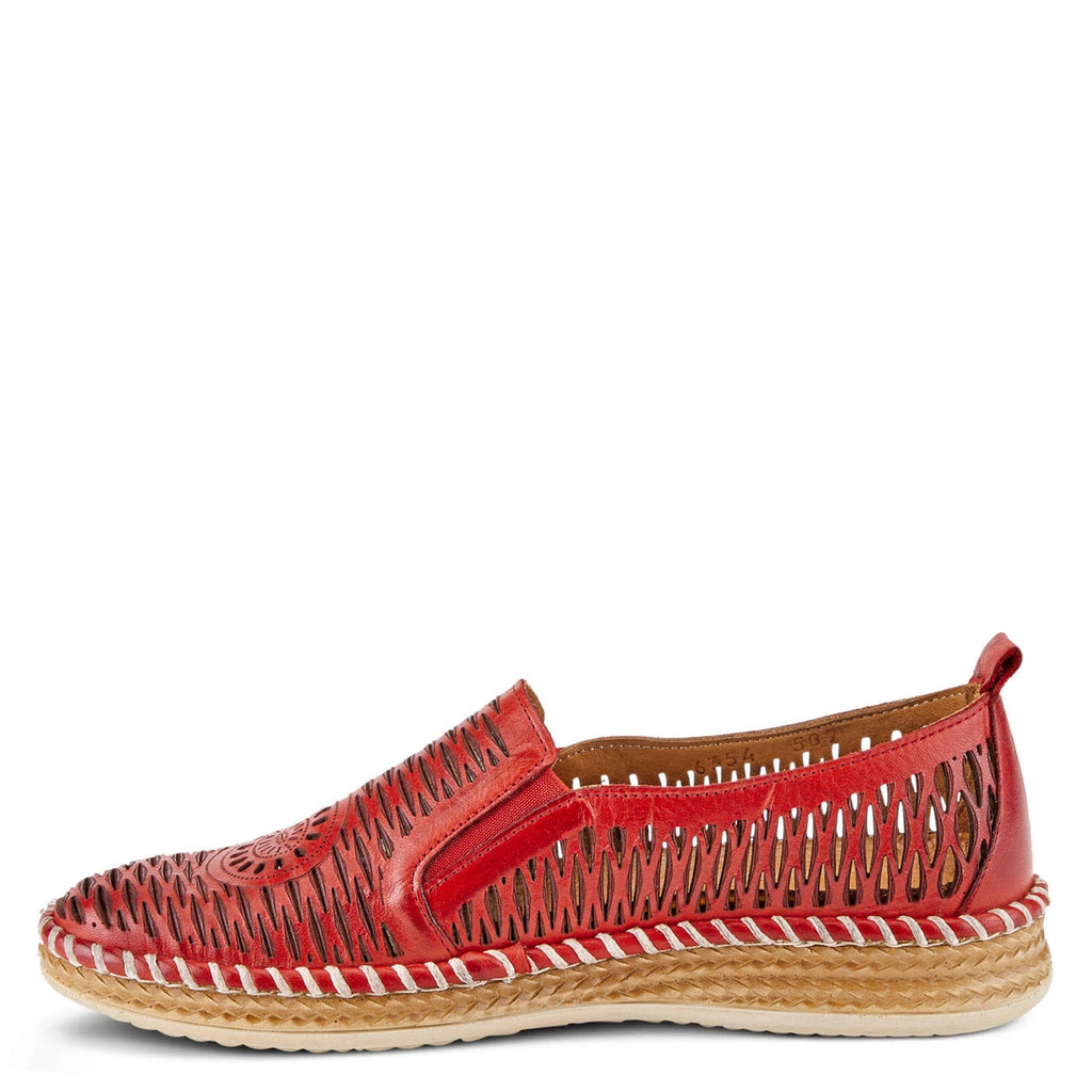 Spring Step Womens Newday Shoes EU 41 US 9.5-10 Red Leather Slip On Flats NIB