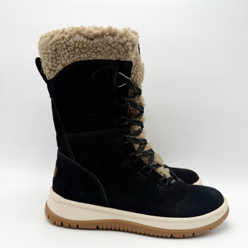UGG Womens Lakesider Tall Winter Boots Size 5 EU 36 Black Suede Waterproof NWOB