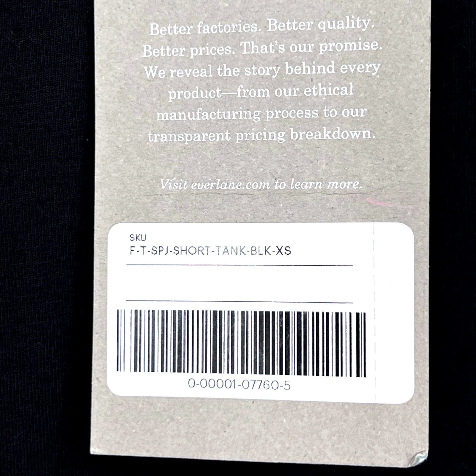 EVERLANE Women's The Supima Form Tank Top XS Black Sleeveless Crewneck NWT