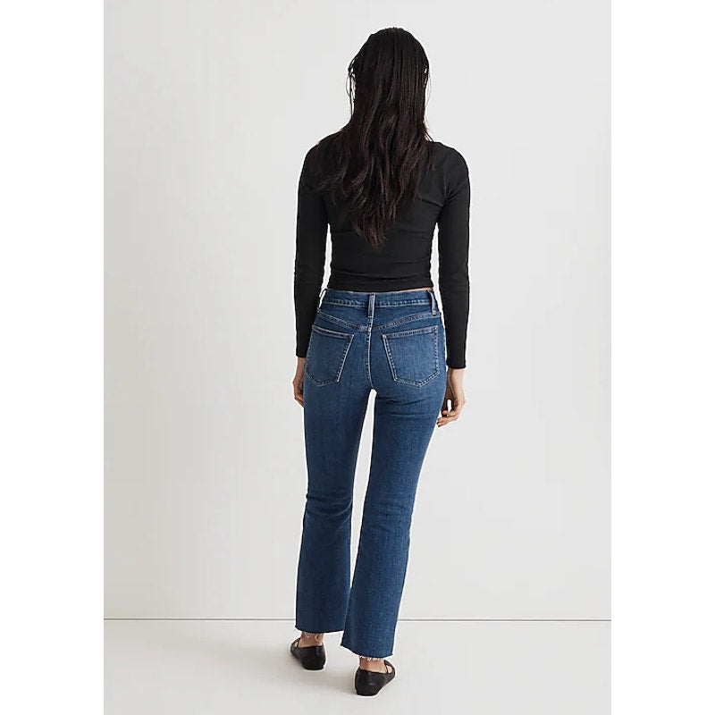 MADEWELL Women's Kick Out Crop Jeans Size 24 Blue Brinton NM242 Mid Rise NWT