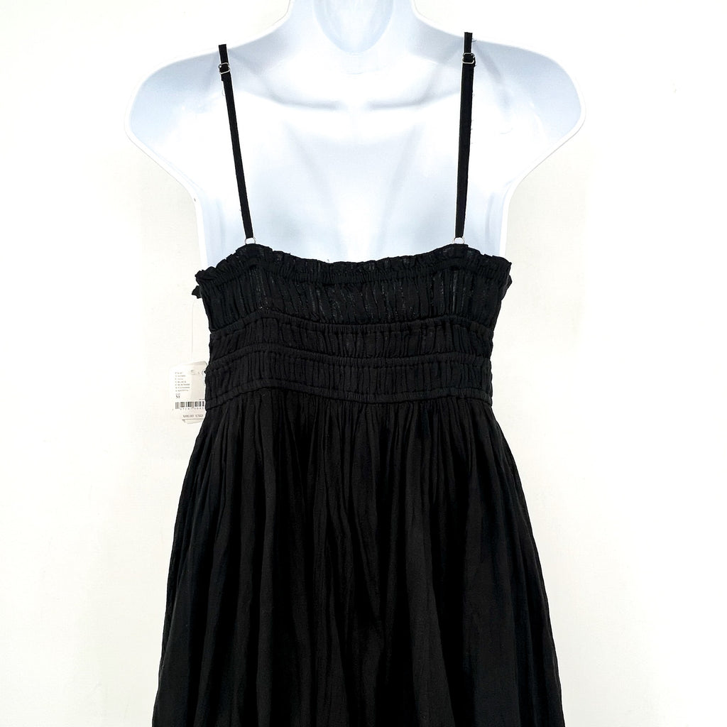 FREE PEOPLE Women's One Delia Slip Dress Medium Black Sundress Gauze NWT