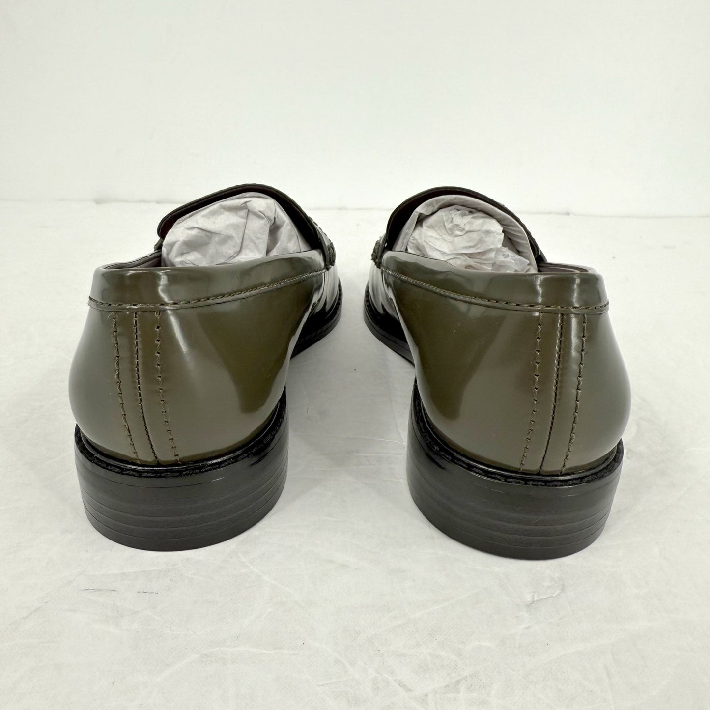 Franco Sarto Womens Alora Penny Loafers US 6.5 M EU 36.5 Green Vegan Patent NIB