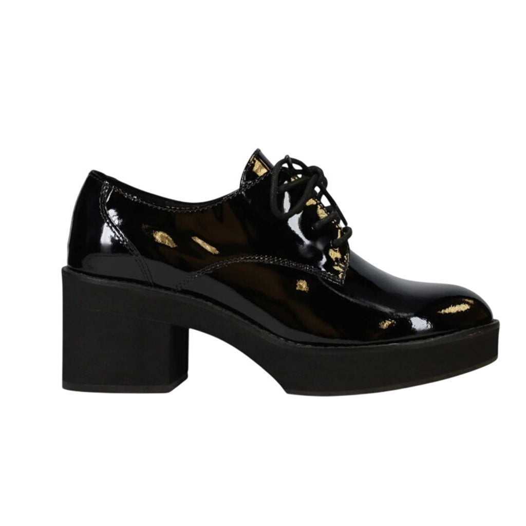 Eileen Fisher Womens Judd Derby Oxford Heel US 7.5 Black Patent Leather NWOB