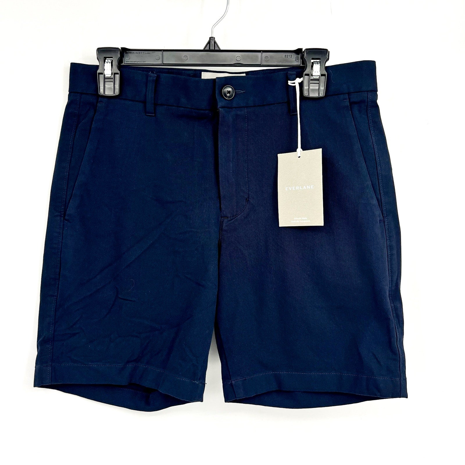 EVERLANE Men's The 7" Performance Chino Shorts Size 30 Navy Blue NWT