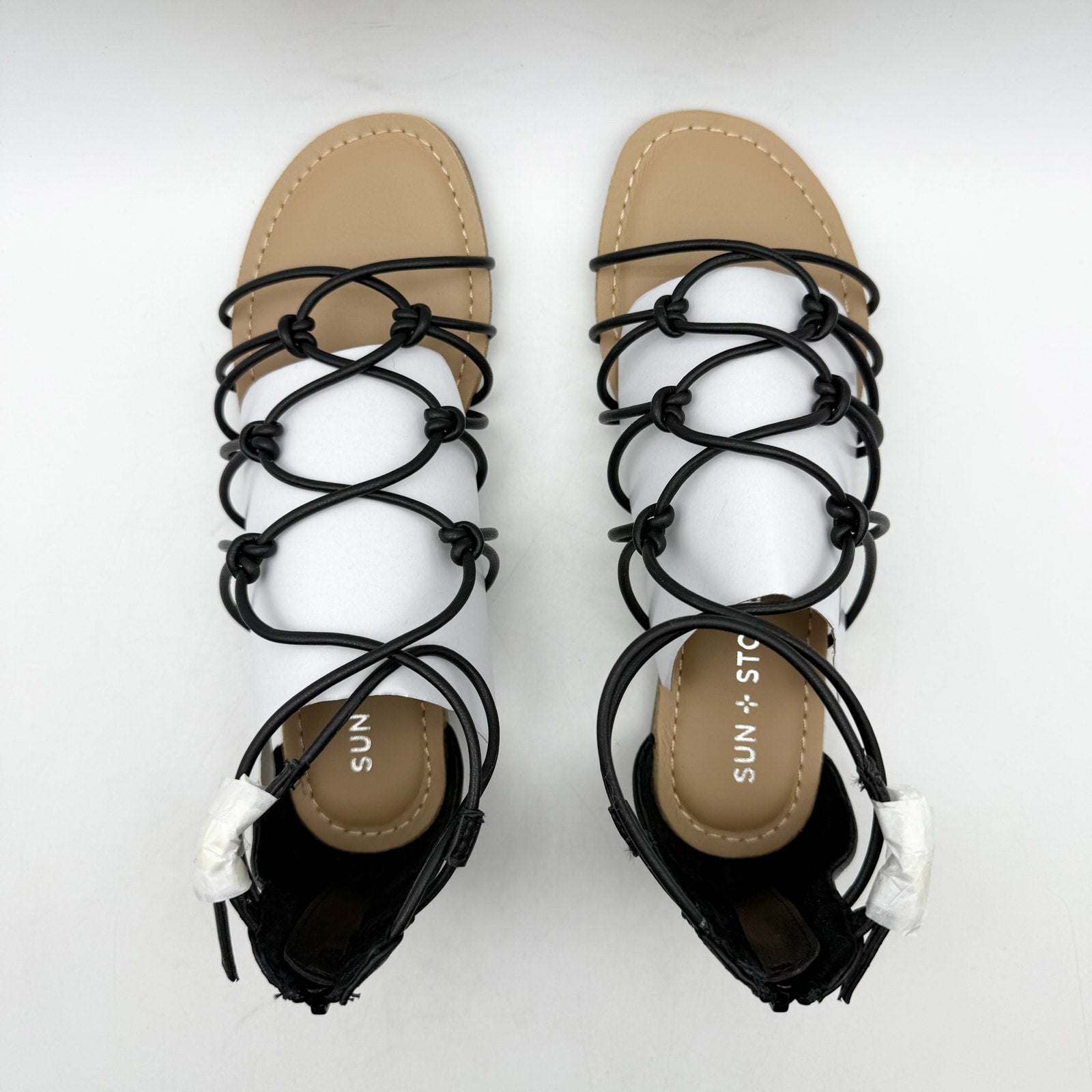 Sun + Stone Womens Okenaa Strappy Gladiator Sandals US 5 M Black NIB