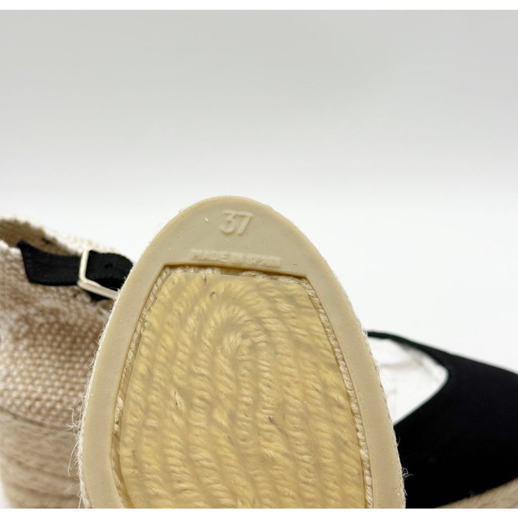 CASTANER Womens Chiarita Wedge Espadrilles Size 6.5 EU 37 Black 60 mm Heels NIB