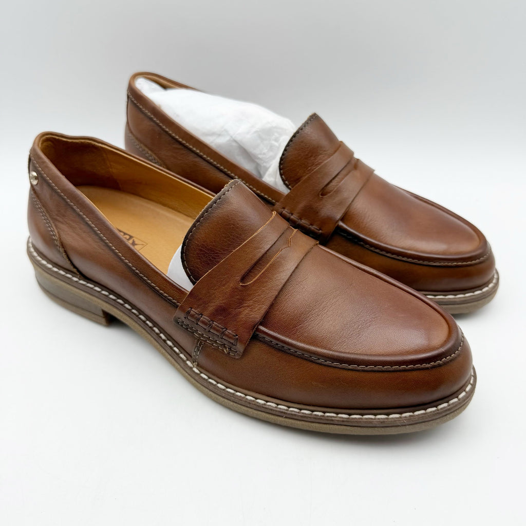 PIKOLINOS Womens Aldaya W8J-3541 Loafers EU 41 US 10.5 Brown Leather NWOB