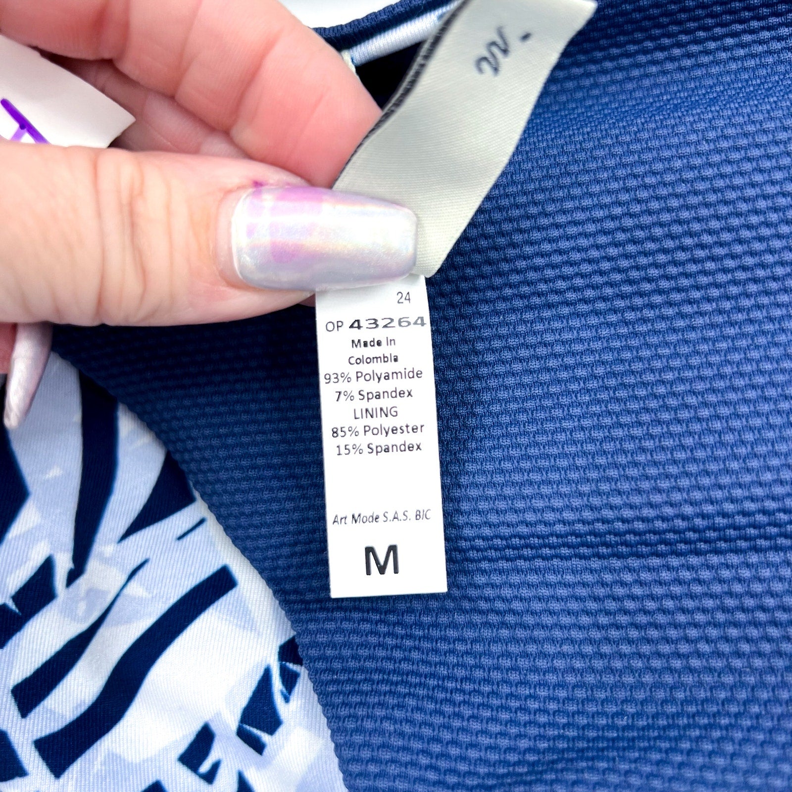 MAAJI Women's Sublimity Reversible Bikini Bottom Medium Indigo Blue Printed NWT