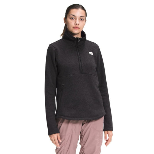 THE NORTH FACE Women Crescent 1/4 Zip Pullover Fleece Medium Black Heather NWT