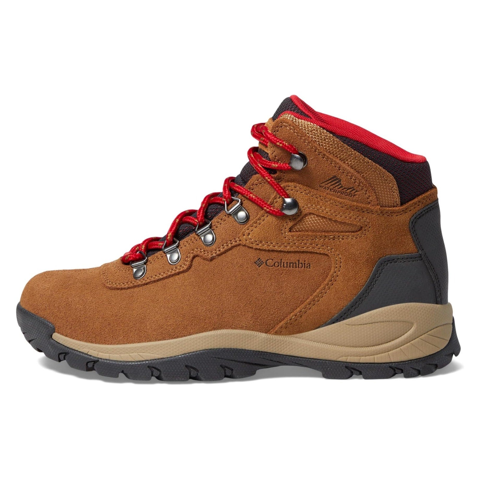 Columbia Womens Newton Ridge Plus Amped Hiking Boots 9.5 WIDE Tan Red WP NIB
