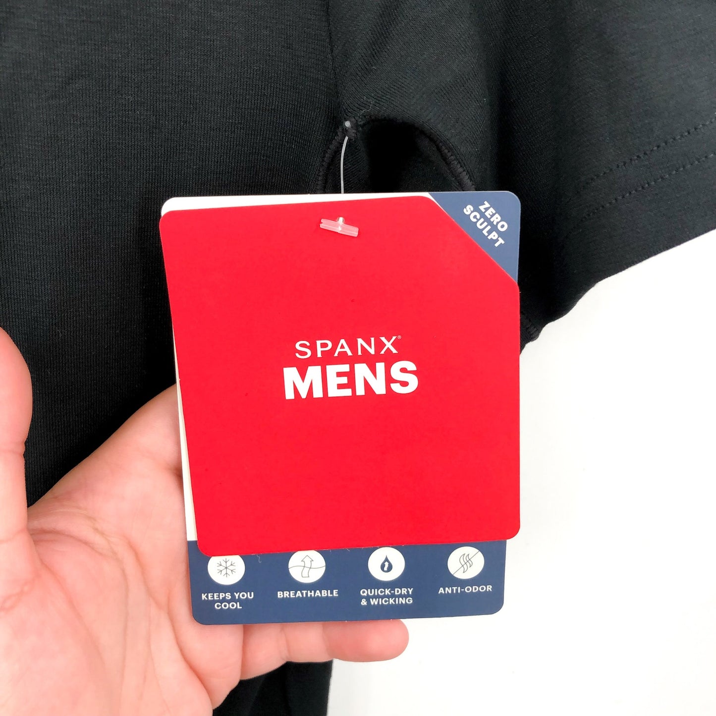 SPANX Mens Zero Sculpt Crewneck T-shirt Medium Classic Black Cotton & Modal NWT