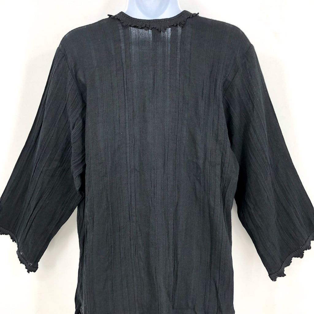 ROBIN PICCONE Women's Jo Tunic Cover Up Small Black 3/4 Sleeves Lace Vneck NWOT