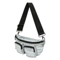 THINK ROYLN Women's Double Down Crossbody Fanny Pack Small Pearl Silver NWT