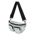 THINK ROYLN Women's Double Down Crossbody Fanny Pack Small Pearl Silver NWT