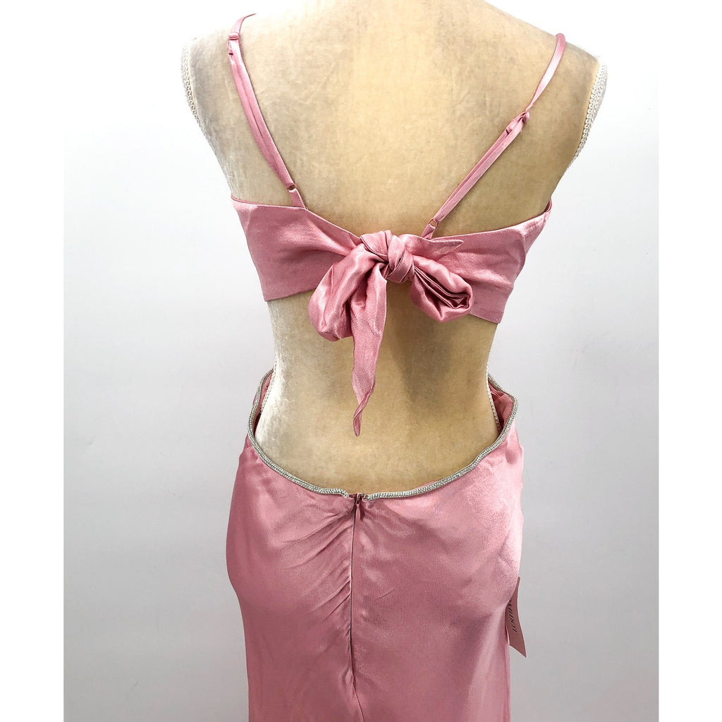 BARDOT Women's Rome Diamonte Slip Dress XXL Size 12 Blush Pink NWT