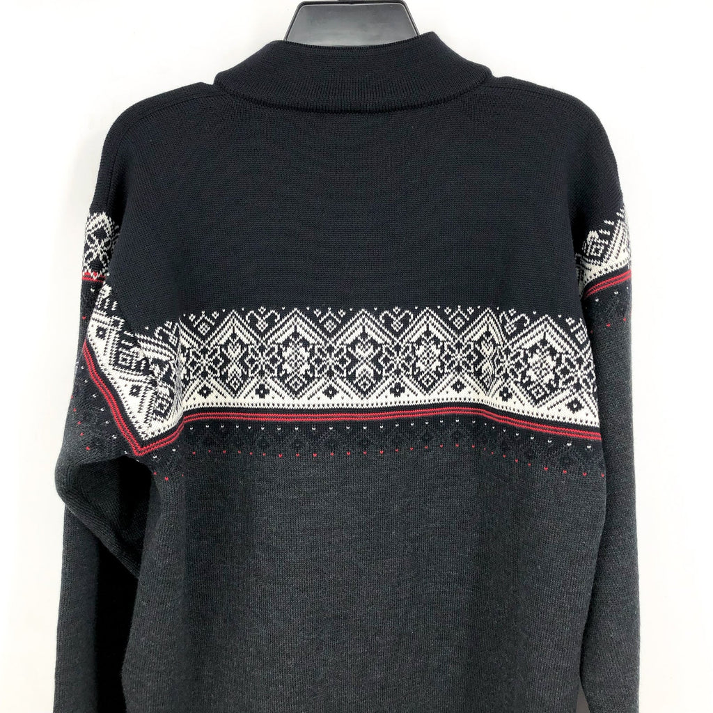 DALE OF NORWAY Moritz Merino Wool Sweater Large Black Raspberry NWT