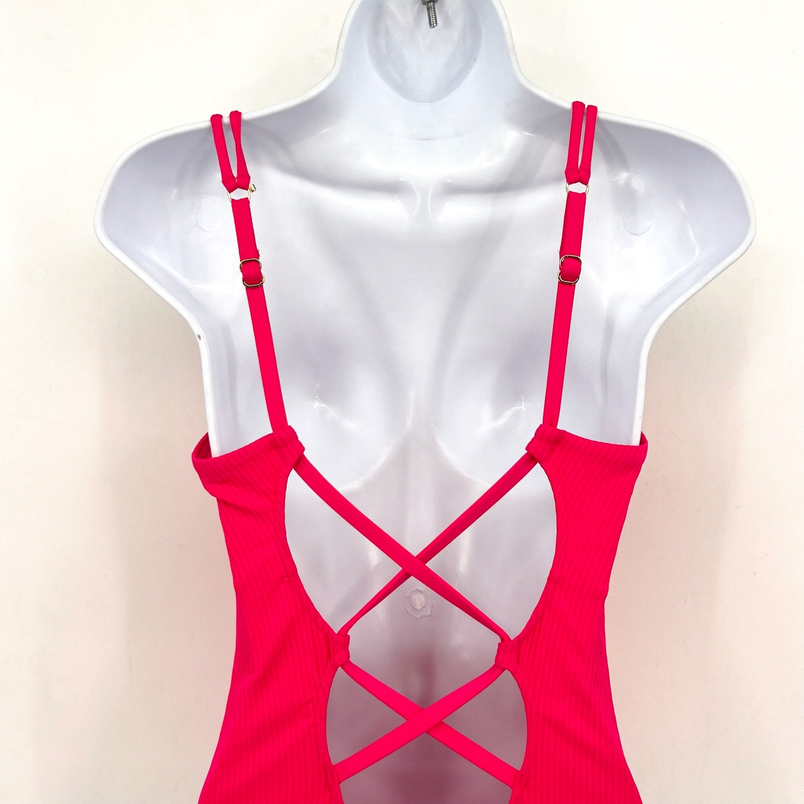 SUNSETS Women's Veronica One Piece Swimsuit Small Pink Begonia Sandbar Rib NWOT
