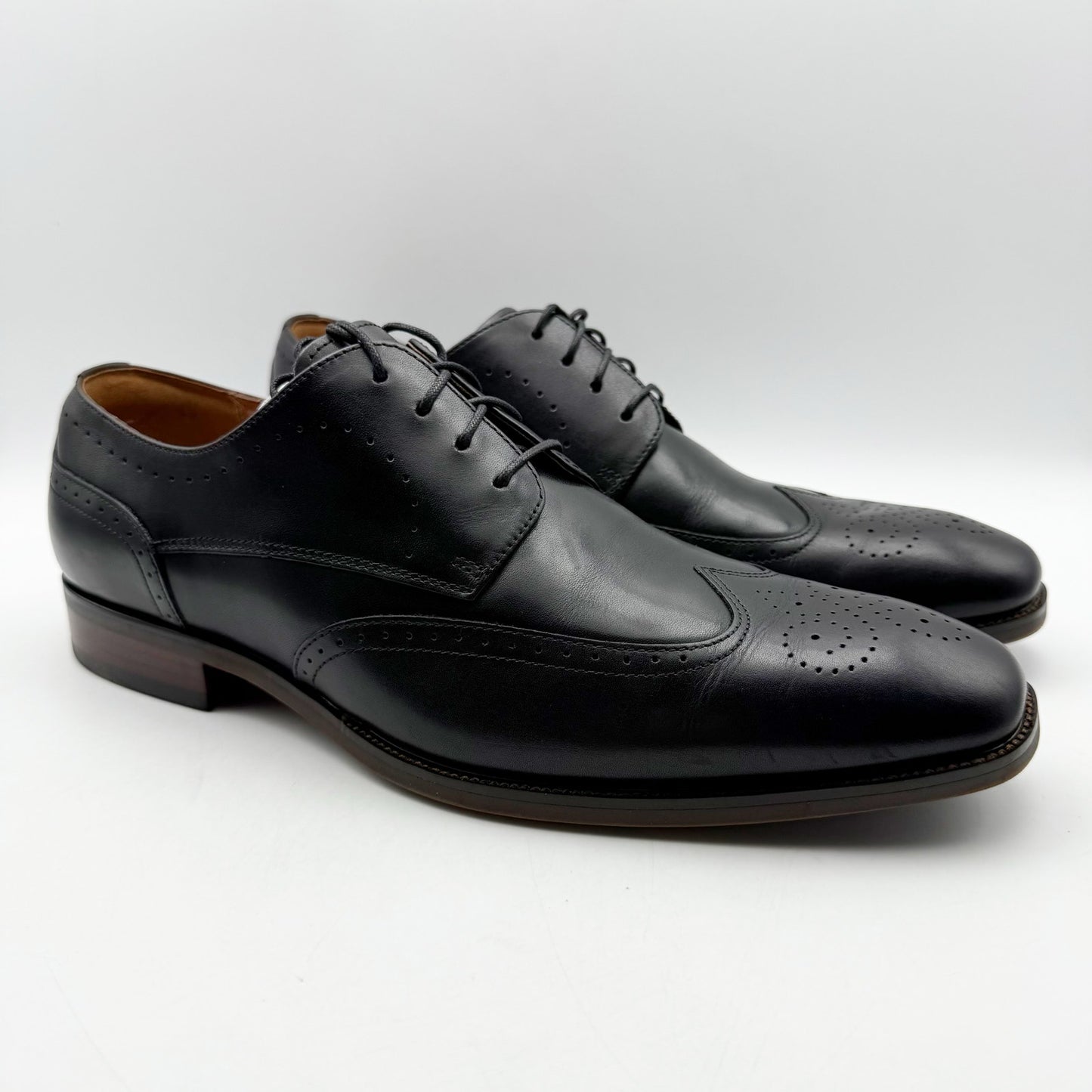 Florsheim Mens Sorrento Wing Tip Oxford Shoes US 10.5 Wide Black Leather NIB