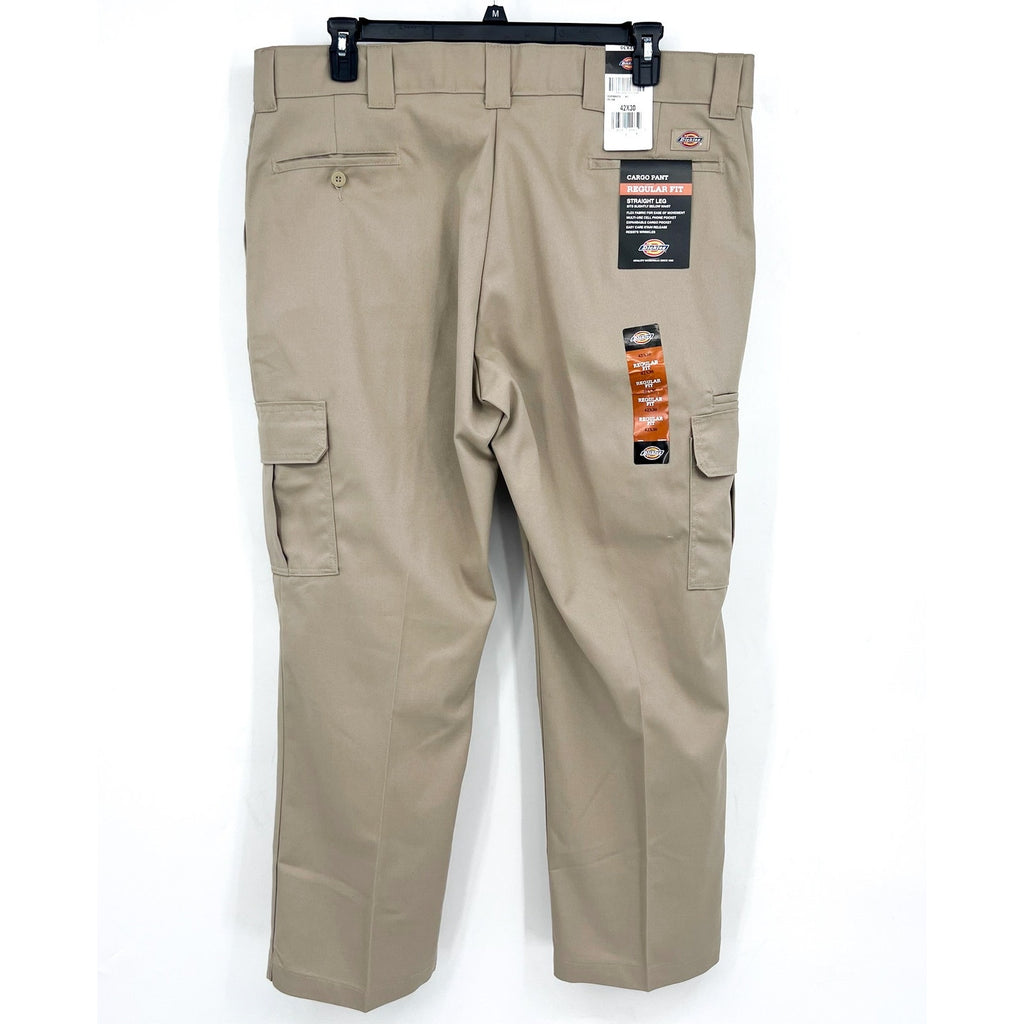 DICKIES Men's Twill Stretch Cargo Pants 40x30 Khaki Straight Leg NWT