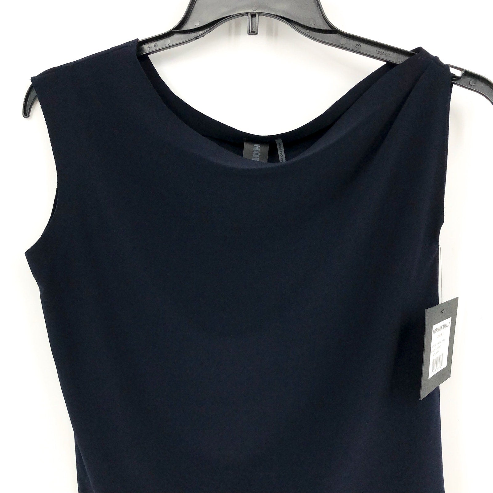 NORMA KAMALI Women's Drop Shoulder Top XS Midnight Navy Blue Jersey Stretch NWT