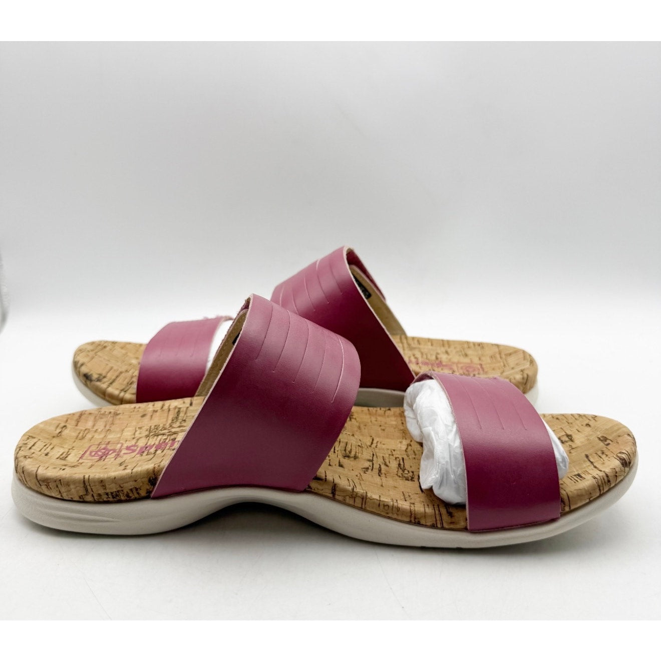 Spenco Women's Layla Slide Sandals Size 8.5 Pink Mauevewood Straps NIB