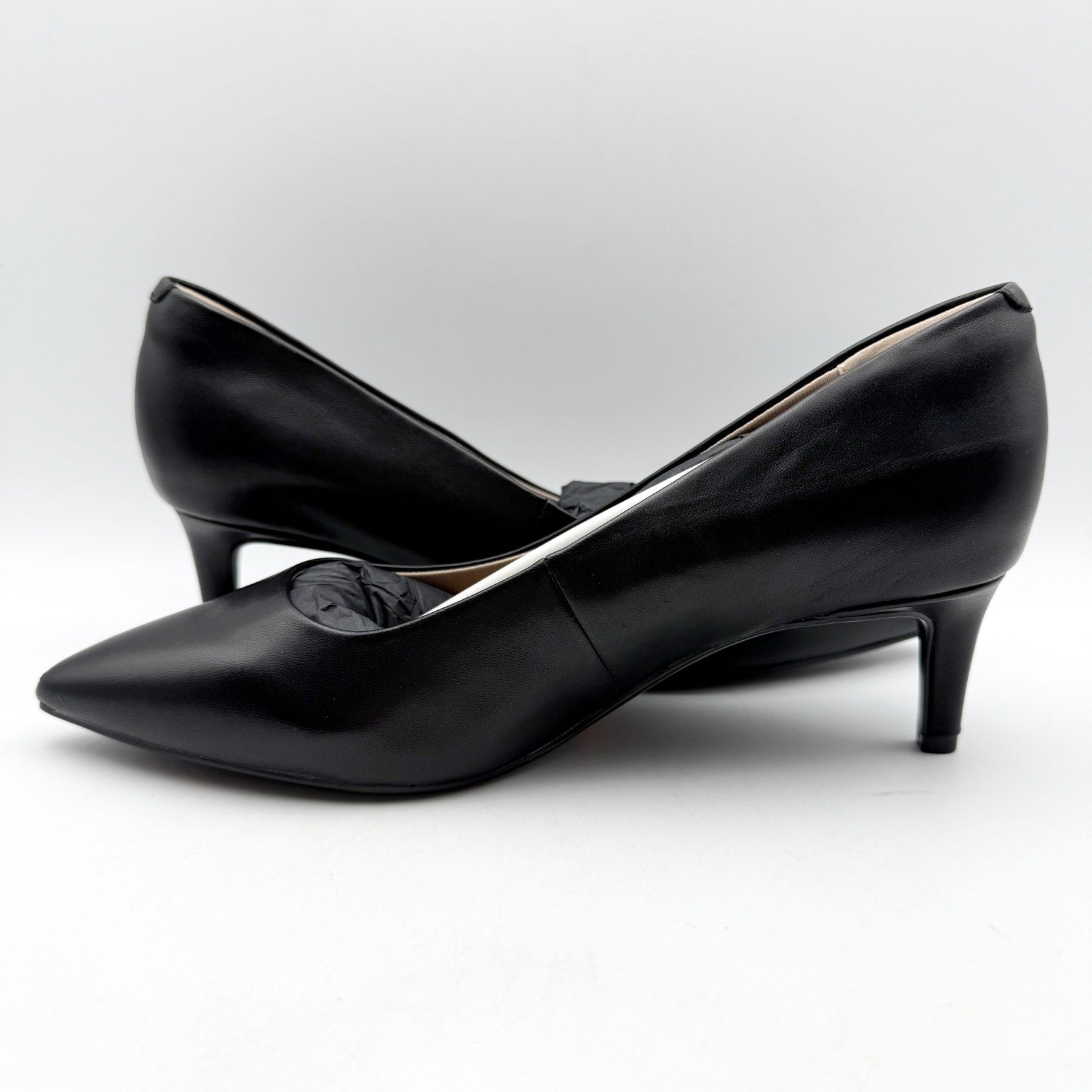 Rockport Womens Cindy Dress Pump US 7 Wide EU 37.5 Black Leather Heels NIB