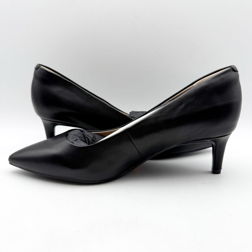 Rockport Womens Cindy Dress Pumps Size 7 Wide EU 37.5 Black Leather Heels NIB