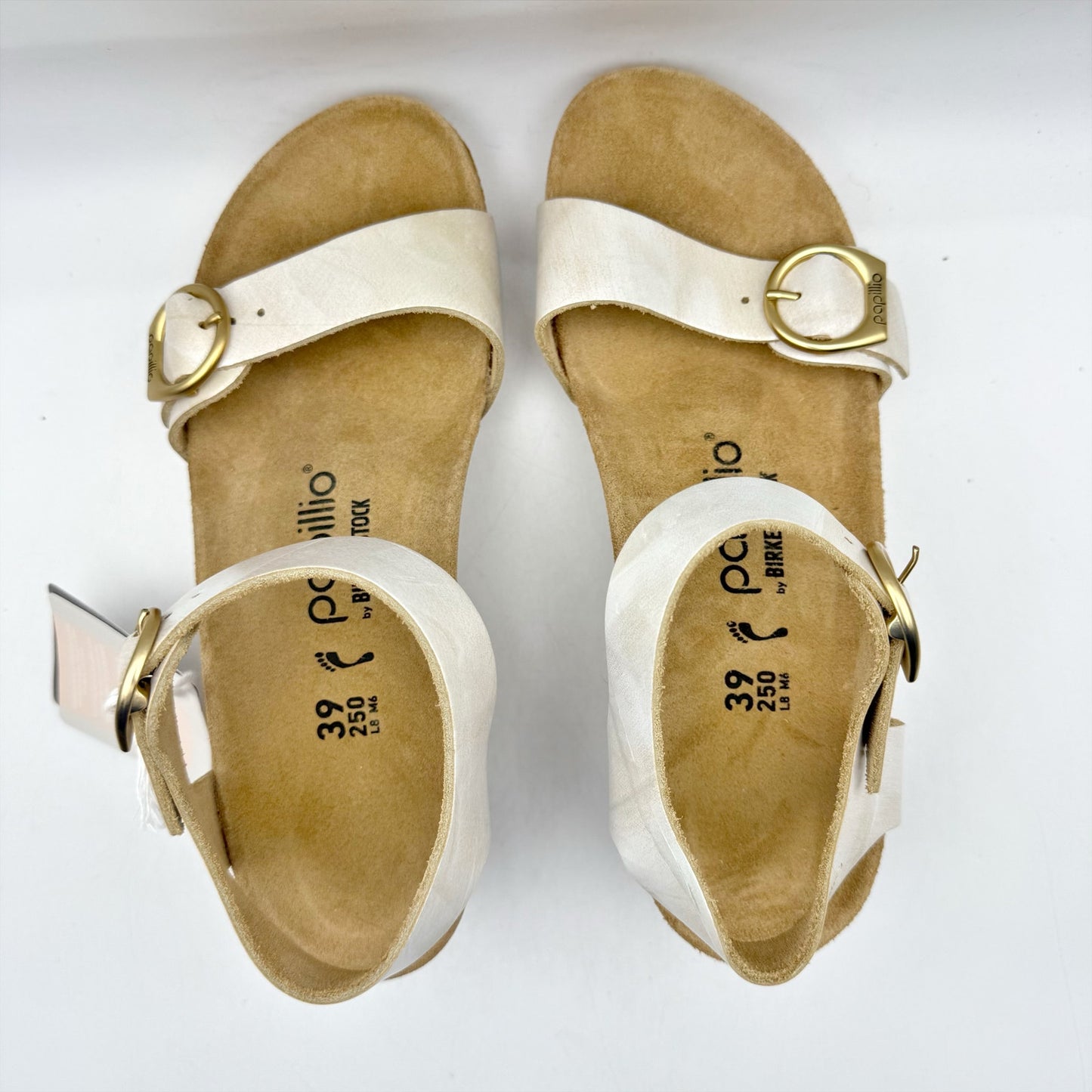 Papillio by Birkenstock Womens Soley Wedge Sandal EU 39 US 8 Silver Leather NWOB