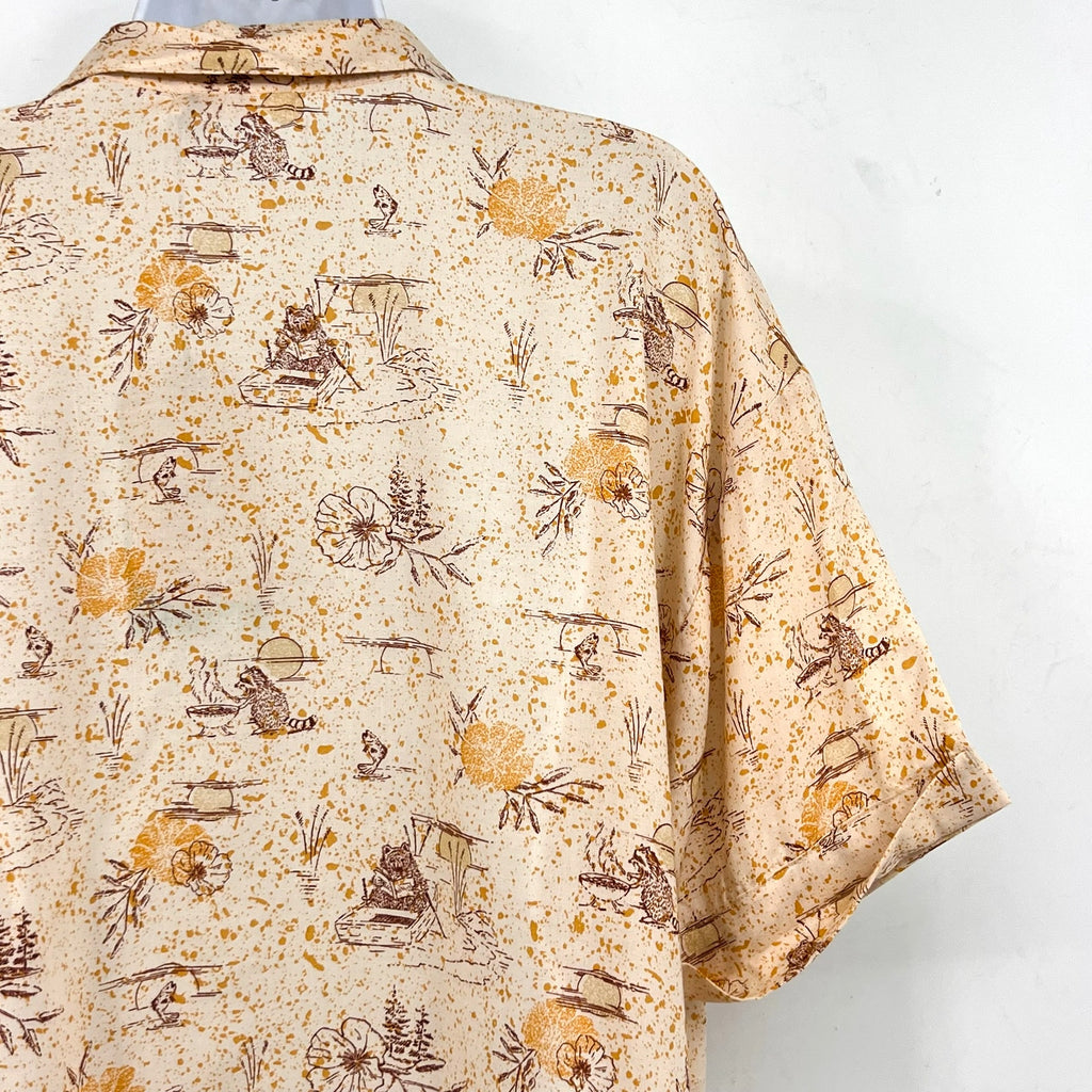 PRANA Women's Iguala Top Large Golden Hour Escape Cropped Vacation Shirt NWT