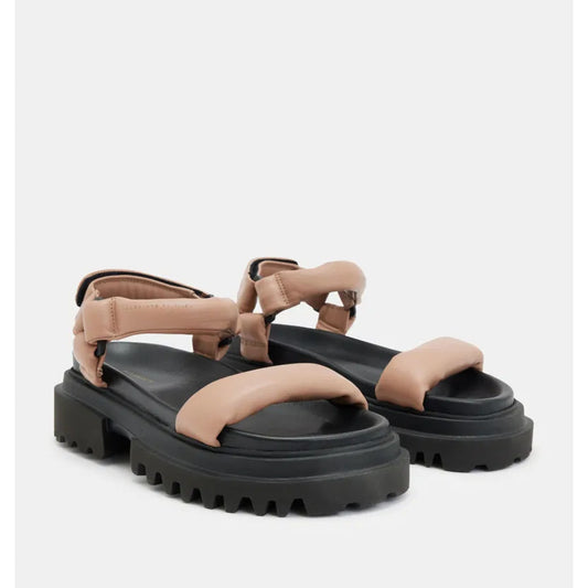 ALLSAINTS Womens Helium Platform Sandals US 7 EU 37 Leather Chunky Sole NWOB