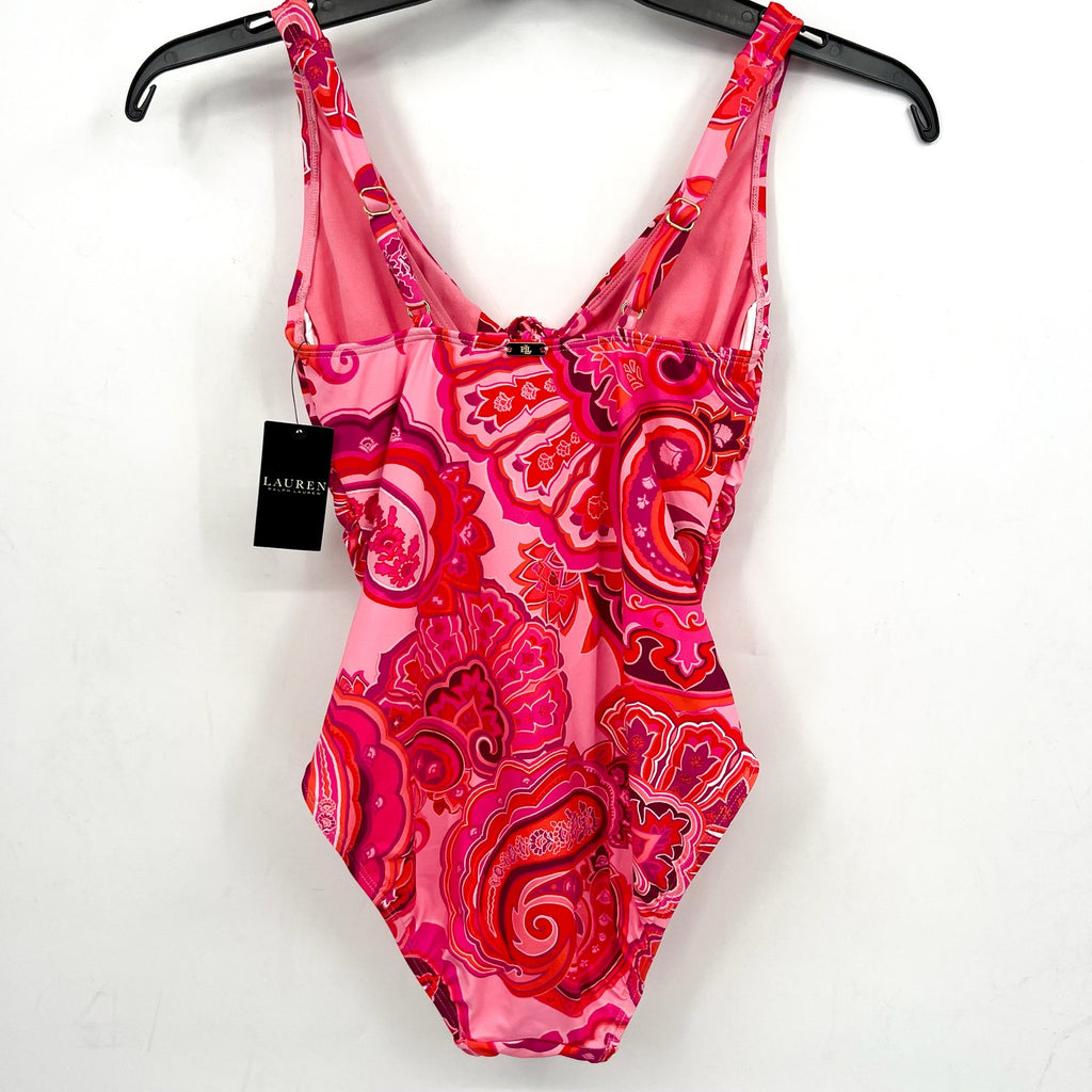 LAUREN RALPH LAUREN Underwire One-Piece Size 4 Pink Provence Paisley NWT