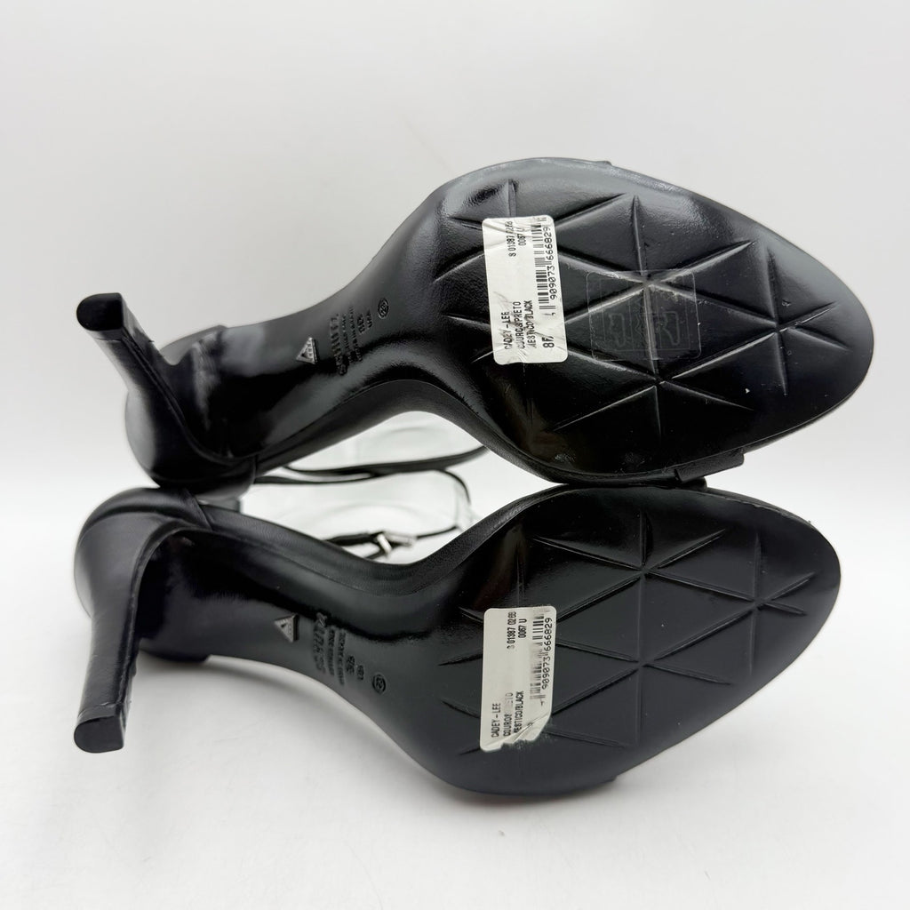 SCHUTZ Womens Cadey Lee Heeled Sandals US 8 B Black Leather NWOB
