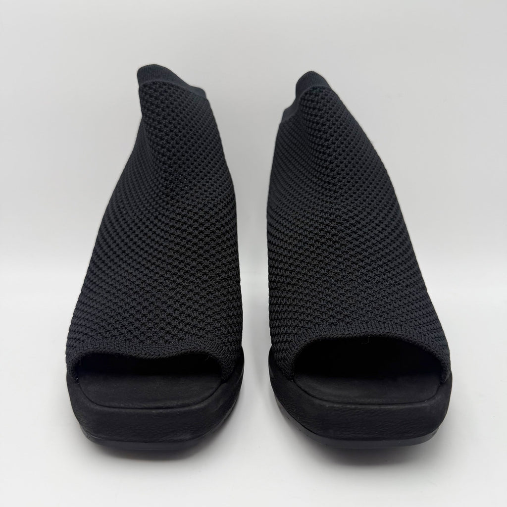 Eileen Fisher Womens Gavis Platform Sandals Size 9.5 M Black Knit NIB