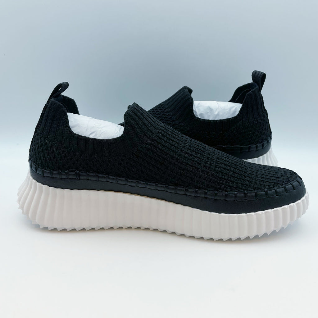 Steve Madden Womens Samarah Sneaker US 8.5 M Black Knitted Pull-On Closure NIB