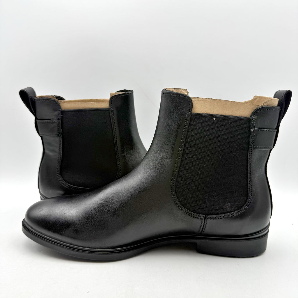 Ecco Womens Classic Chelsea Ankle Boots EU 38 US 7.5 Black Leather Buckle NIB