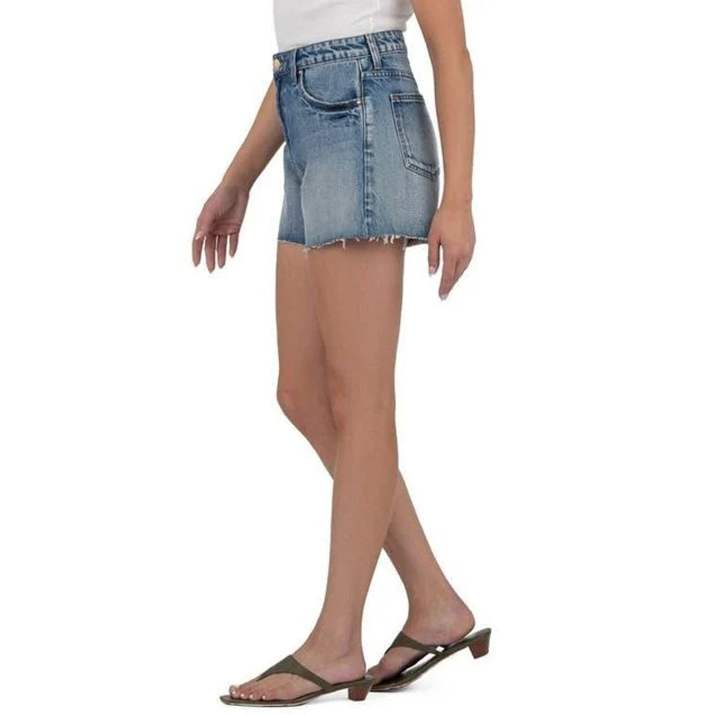 KUT FROM THE KLOTH Taylor Denim Shorts Size 8 Freedom Blue High Waist CutOff NWT