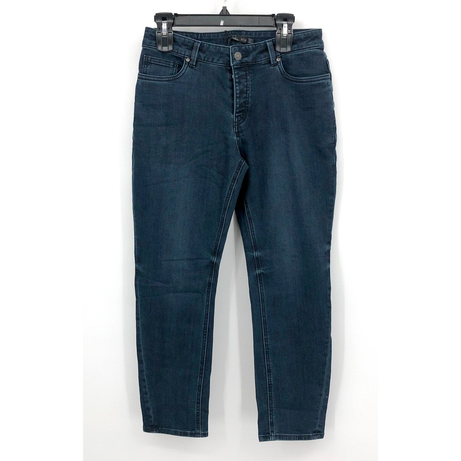 PRANA Womens Buxton Jeans Size 6 28x27 Deep Blue Stretch Mid-Rise Boyfriend NWT