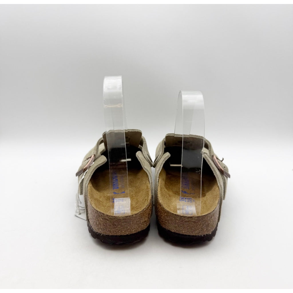 Birkenstock Women's Boston Soft Footbed Clogs EU 35 Taupe Suede NWT