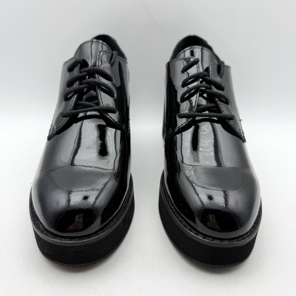Eileen Fisher Womens Judd Derby Oxford Heel US 7.5 Black Patent Leather NWOB