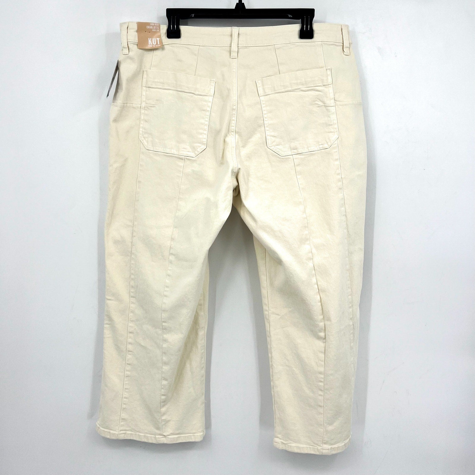 KUT FROM THE KLOTH Womens Charlotte Wide Leg Jeans Size 18 Cream Ecru NWT