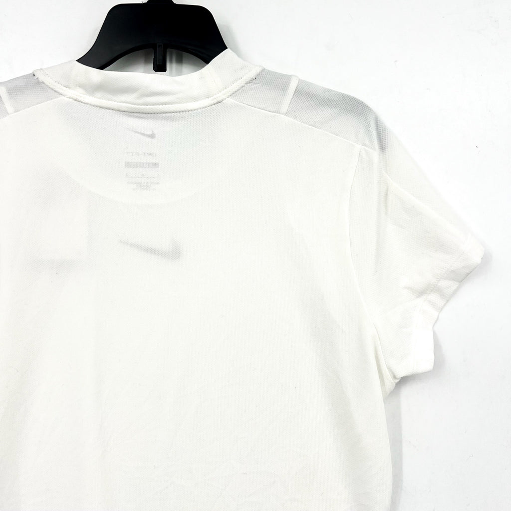 NIKE Women's Court Advantage Tennis T-Shirt Large White Short Sleeve Dri-Fit NWT