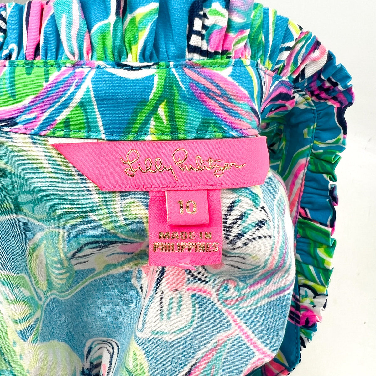 LILLY PULITZER Shona Dress Size 10 Formentera Turquoise Keep on Beleafing NWOT