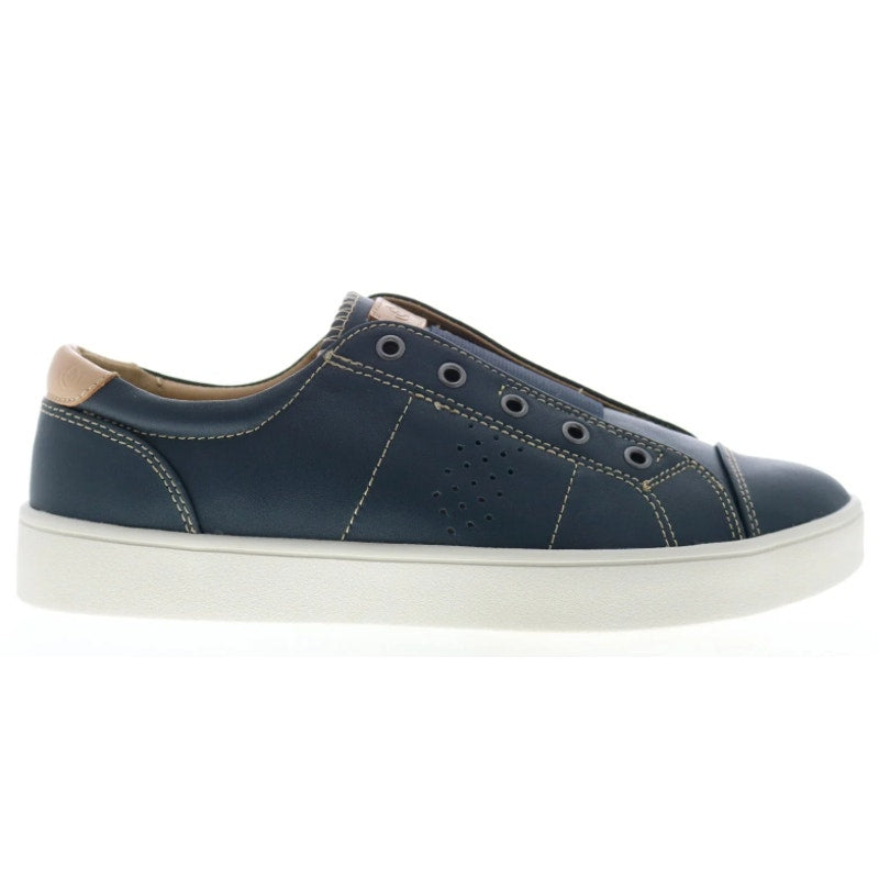 Spenco Womens Malibu Lux Casual Sneakers Size 10 Ink Blue Leather Slip On NIB